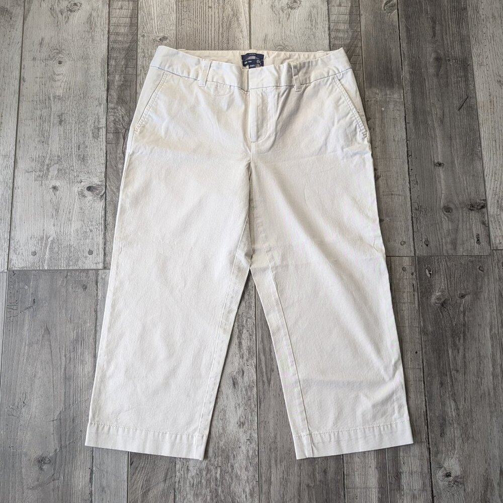 GAP, Curve Fit Flare Leg Stretch Cropped Khakis, Sz 6